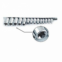 Набор торцевых головок RF-4158: 1/2"&1/4"&3/8"DR звездочка E4-24 14пр ROCK FORCE /1/6/24